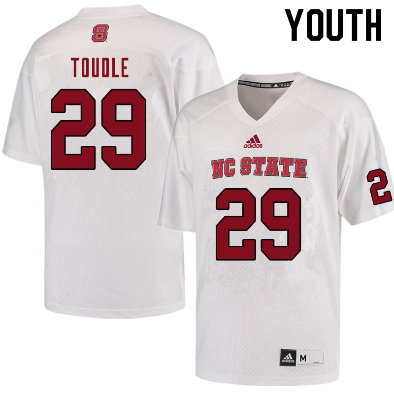 Youth #29 Christopher Toudle NC State Wolfpack College Football Jerseys Sale-White